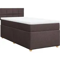 Syfax Boxspringbett mit Matratze Dunkelbraun 80x200 cm Stoff
