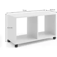 Vicco Couchtisch Weiß 72 x 30.8 cm, Model 34159