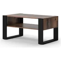 Vicco Couchtisch Olli Antikholz 92 x 52.4 cm mit Ablage, Model 49990