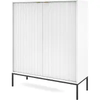 Furnlux Classic FURNLUX Anrichte Avon Weiss 104cm / Hauptfarbe: Weiß / Abmessungen: 104 x 125 x 39 cm