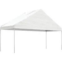 vidaXL Pavillon mit Dach Weiß 6,69x5,88x3,75 m Polyethylen