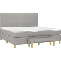 Syfax Boxspringbett mit Matratze Hellgrau 200x200 cm Stoff