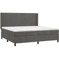 Syfax Boxspringbett mit Matratze Dunkelgrau 200x200 cm Samt