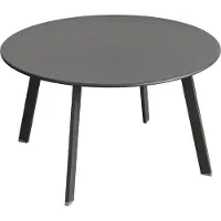 Hespéride Runder gartenbeistelltisch "saona" graphit 70x40cm aus epoxybehandeltem stahl -