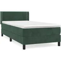 Syfax Boxspringbett mit Matratze Dunkelgrün 80x200 cm Samt