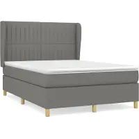 Syfax Boxspringbett mit Matratze Dunkelgrau 140x200 cm Stoff