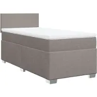 Syfax Boxspringbett mit Matratze Taupe 90x200 cm Stoff