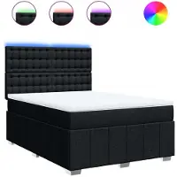 Syfax Boxspringbett mit Matratze Schwarz 140x200 cm Stoff