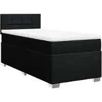 Syfax Boxspringbett mit Matratze Schwarz 100x200 cm Stoff
