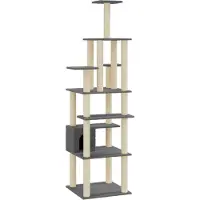 Syfax Kratzbaum mit Sisal-Kratzsäulen Dunkelgrau 183 cm