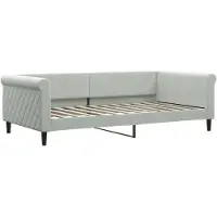 Syfax Tagesbett Hellgrau 100x200 cm Samt