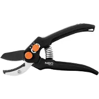 Neo Tools Ambosszange 185 mm, Reichweite bis 15 mm, verstellbarer Abstand, Klingen mit Antihaftbeschichtung, ergonomischer Griff mit Weichkomponenten, für hartes und trockenes Holz