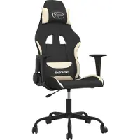 Syfax Gaming-Stuhl Schwarz und Creme Stoff