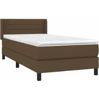 Syfax Boxspringbett mit Matratze Dunkelbraun 100x200 cm Stoff