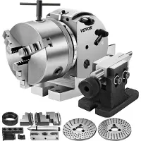 Vevor Rundtisch Teilapparat 125mm Teilkopf mit Index 5 "3 Backenfutter Reitstock