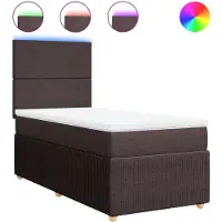 Syfax Boxspringbett mit Matratze Dunkelbraun 90x200 cm Stoff