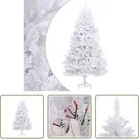 The Living Store Künstlicher Weihnachtsbaum Klappbar mit Ständer Weiß 300 cm