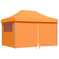 Syfax Partyzelt Faltbar Pop-Up mit 4 Seitenteilen Orange