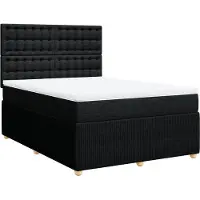 Syfax Boxspringbett mit Matratze Schwarz 160x200 cm Stoff