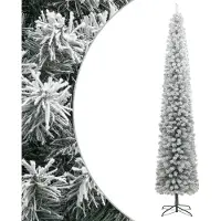 Prolenta Maison Exclusive - Weihnachtsbaum Schlank mit Ständer Beschneit 300 cm PVC