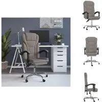 vidaXL Bürostuhl mit Liegefunktion Taupe Stoff - Bürostühle