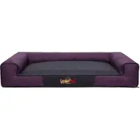 HOBBYDOG Hundekissen Hundebett Hundekorb Hundesofa für Haustier Hunde Waschbar - Victoria - 80 x 55 x 17 cm [Größe: L] - Weinrot mit Schwarz