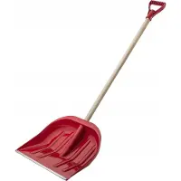 Kadax Schneeschaufel "Labrol", Schneespaten ohne Stiel mit Alukante und ergonomischem D-Griff, Rot, 45 cm