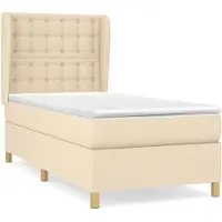 Syfax Boxspringbett mit Matratze Creme 100x200 cm Stoff