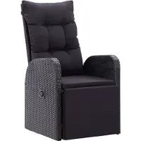 vidaXL "SALE 2026"Gartenstühle - Schwarz Gartensessel mit Kissen 2er-set Verstellbar Schwarz Poly Rattan Stabli Möbel8656095