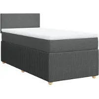 Syfax Boxspringbett mit Matratze Dunkelgrau 90x190 cm Stoff