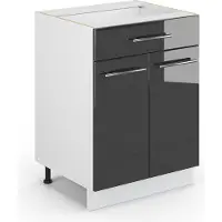 Vicco Badschrank Fame-Line Anthrazit Hochglanz 60 x 82 cm mit Schublade, ohne Arbeitsplatte, Model 43530