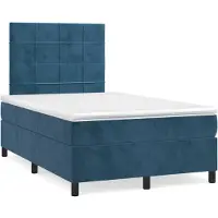 Syfax Boxspringbett mit Matratze Dunkelblau 120x190 cm Samt