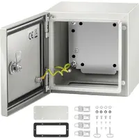 Vevor NEMA-Stahlgehäuse, 8 x 8 x 6\'\' NEMA 4X-Stahl-Schaltkasten, IP66 wasserdicht und staubdicht, elektrischer Anschlusskasten für den Außen-/Innenbereich