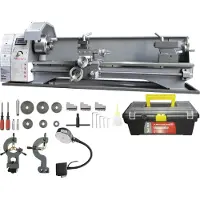 Vevor Metalldrehmaschine 211x750mm Drehbank Metall 50-2500U/min Tischdrehbank Tischdrehmaschine 750W 14x metrische (von 0,3 bis 3 mm) 10x zöllige (von 10 bis 44 TPI) Gewinde MT5 Spindelkonus