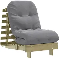 Syfax Futon Schlafsofa mit Matratze 60x206x11 Kiefernholz Imprägniert