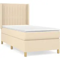 Syfax Boxspringbett mit Matratze Creme 100x200 cm Stoff