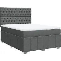 Syfax Boxspringbett mit Matratze Dunkelgrau 140x190 cm Stoff
