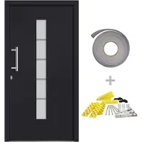 vidaXL Haustür Aluminium und PVC Anthrazit 110x210 cm