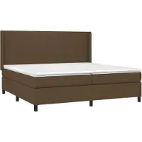 Syfax Boxspringbett mit Matratze Dunkelbraun 200x200 cm Stoff