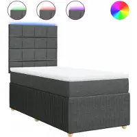 Syfax Boxspringbett mit Matratze Dunkelgrau 90x190 cm Stoff