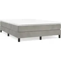 Syfax Boxspringbett mit Matratze Hellgrau 140x190 cm Samt