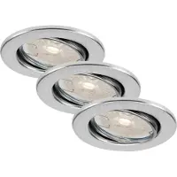 DI-KA LED Einbauleuchten 3er Set dimmbar schwenkbar GU10 5,5W Metall Ø8,6cm