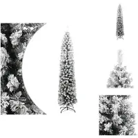 vidaXL Künstlicher Weihnachtsbaum Schlank mit Schnee Grün 180 cm PVC - Weihnachtsbäume