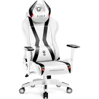 OEM X-Horn Gaming Stuhl Bürostuhl Schreibtischstuhl 3D Armlehnen Ergonomisches Design Nacken/- Lendenkissen Kunstleder Wippfunktion Farbe: Weiß, Größe King