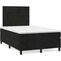 Syfax Boxspringbett mit Matratze Schwarz 120x200 cm Samt