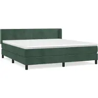 Syfax Boxspringbett mit Matratze Dunkelgrün 180x200 cm Samt