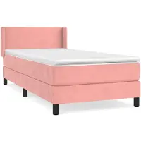 Syfax Boxspringbett mit Matratze Rosa 90x200 cm Samt