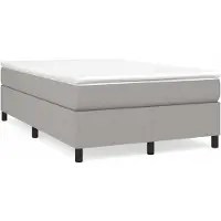 Syfax Boxspringbett mit Matratze Hellgrau 120x200 cm Stoff