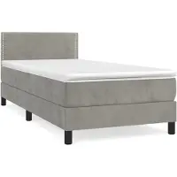 Syfax Boxspringbett mit Matratze Hellgrau 80x200 cm Samt