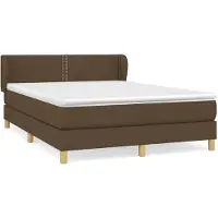 Syfax Boxspringbett mit Matratze Dunkelbraun 140x200 cm Stoff